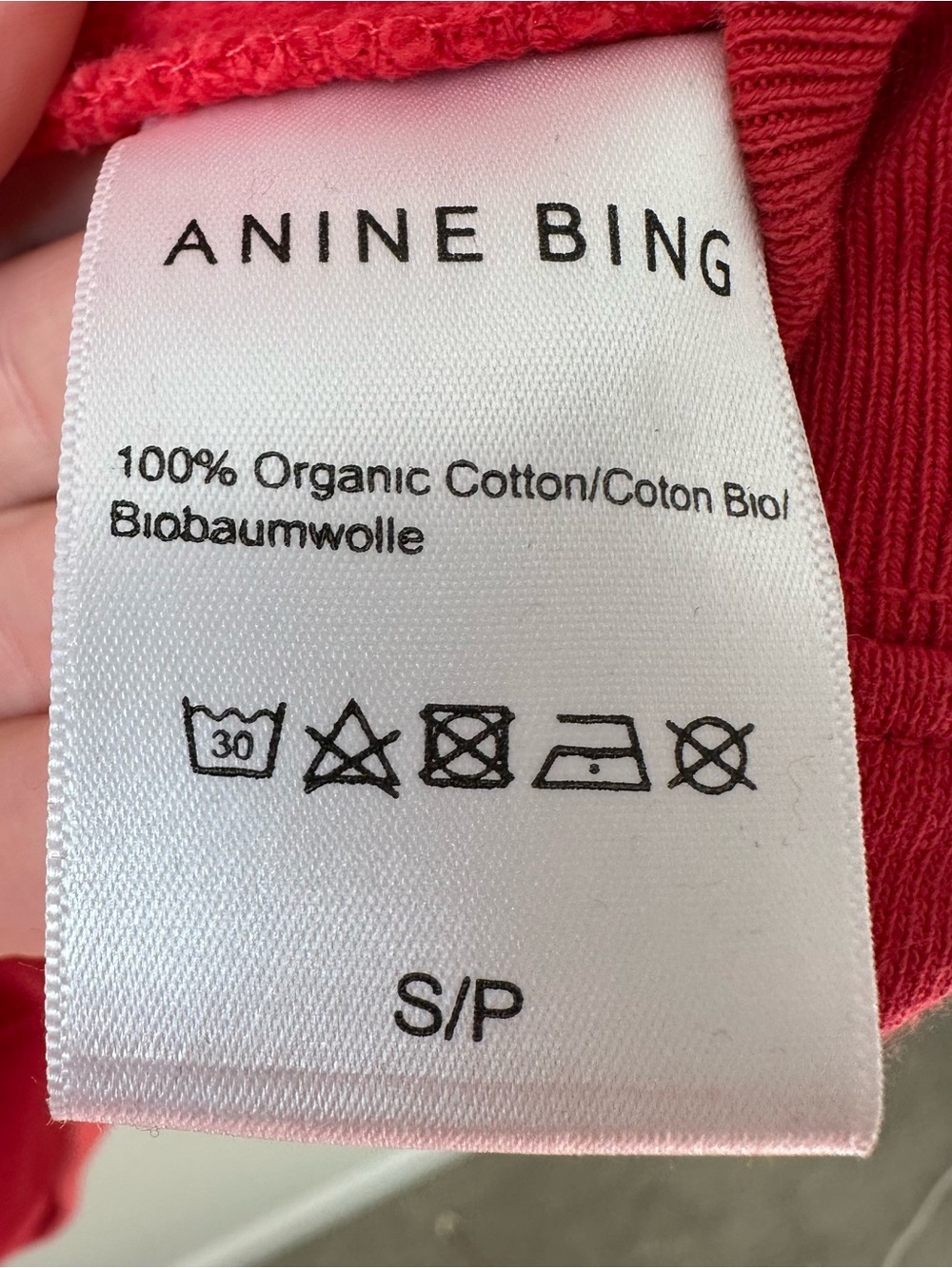 ANINE BING Tyler Oversized Red Sweatshirt Pullover SZ S - Picture 5 of 8